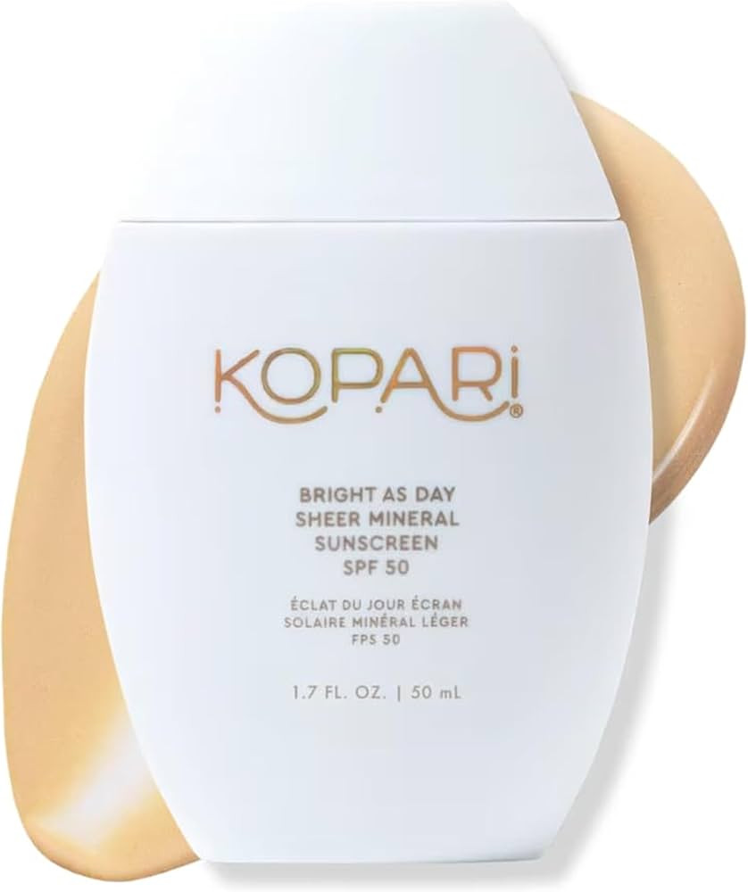 Kopari Bright as Day Sheer Mineral Sunscreen SPF 50, 100% Mineral Facial Sunscreen with Vitamin C... | Amazon (US)
