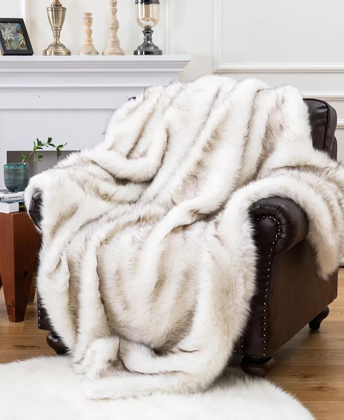 Luxury Tipped Faux Fur Throw, 60" x 80" | Macy's