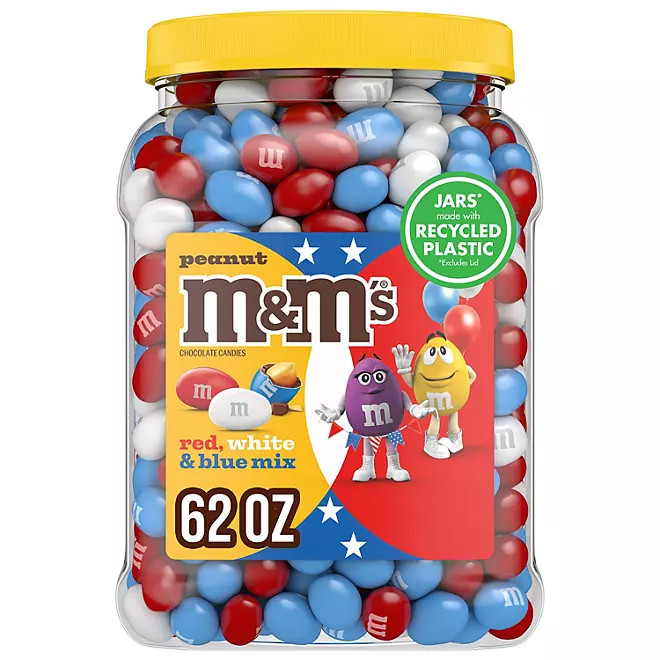 M&M'S Red, White & Blue Peanut Milk Chocolate Candy, 62 oz. | Sam's Club