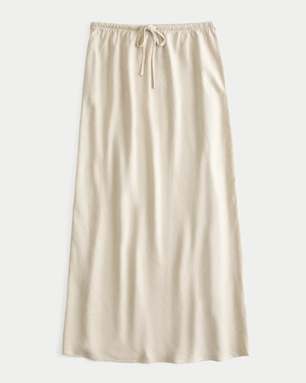 Linen Blend Maxi Skirt | Hollister (US)