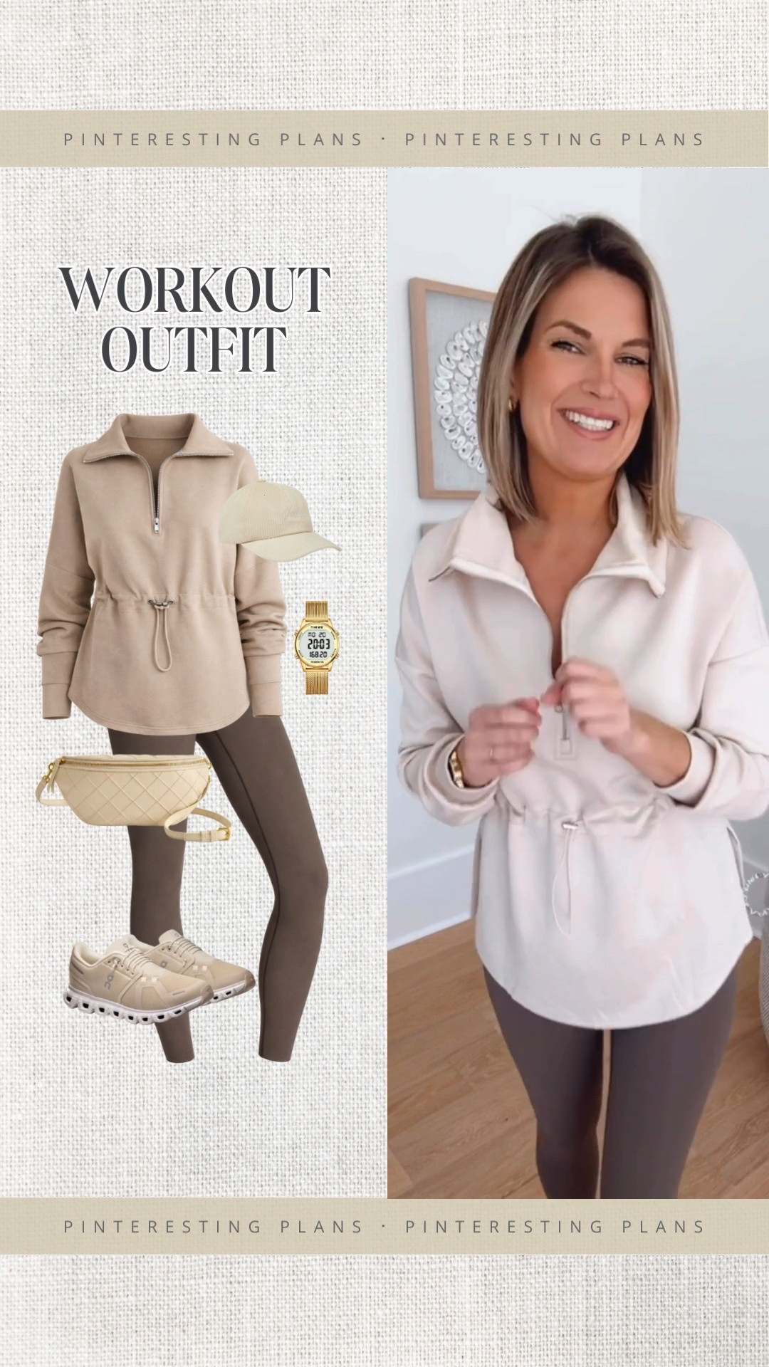 Workout outfit. Wearing small in this Amazon pullover. Super flattering with the cinched waist.  I have small in the leggings. 

#LTKfitnessgoals #LTKOver40 #LTKActive