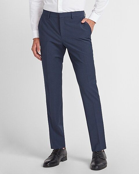 Slim Navy Washable Wool-blend Suit Pant | Express