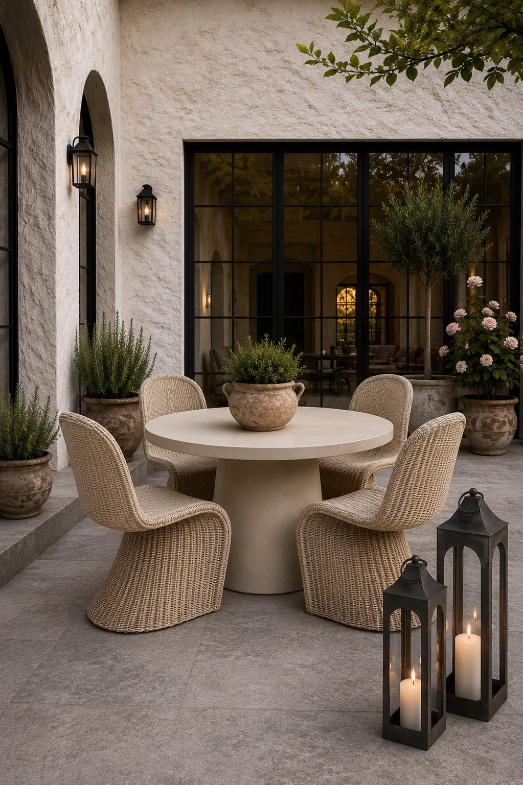 The prettiest outdoor dining inspiration! I love this concrete table paired with these woven chairs. Elegant, organic, and so pretty. Elevate any outdoor living space with textured pots and planters, cozy accent lighting, and a beautiful place to sit.

#LTKHome #LTKSeasonal