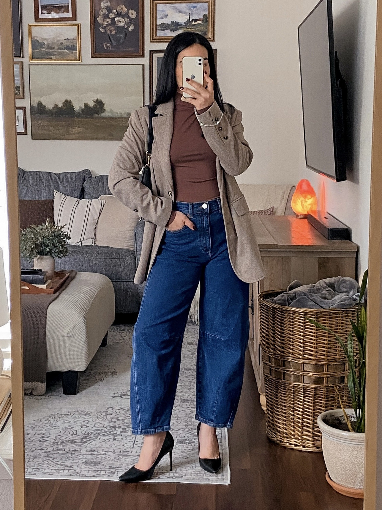 styling my monthly pick (the jeans) from my rent the runway subscription ✨ i linked the items i was able to find! 💕check out rent the runway (link in bio on IG) and use code RTRXJMELGOZA50 for a big discount!! rent the runway • monthly clothing subscription ➡️ https://www.renttherunway.com/?utm_source=affiliate&utm_medium=cirqle&utm_campaign=jessicamelgoza_&utm_term=560855 ✨ // Rent the Runway finds, Rent the Runway favorites, affordable luxury fashion, designer fashion rental, Rent the Runway must haves, Rent the Runway deals, Rent the Runway outfits 2025, trending fashion haul, Rent the Runway closet, Rent the Runway styles, Rent the Runway haul, Rent the Runway review, Rent the Runway fashion, Rent the Runway outfits, designer clothing rental, try on haul 2025, Rent the Runway try on, fashion haul video, Rent the Runway dresses, how to style Rent the Runway, Rent the Runway pieces, affordable designer fashion, outfit inspo 2025, clothing rental review, designer haul, brown fitted mock neck top, brown blazer outfit, tonal brown outfit, barrel jeans outfit, elevated casual outfit, chic fall outfit, neutral fall outfit inspo, brown monochrome outfit, fall layering outfit, fall fashion staples, classy casual outfit, elevated basics outfit, everyday chic outfit, pointed toe black pumps outfit, coach shoulder bag outfit, black belt styling, fall accessories inspo, minimal chic accessories, elevated fall fashion details, classy black pumps look, polished casual style, fall fashion 2025, neutral fall tones, autumn outfit ideas, chic fall aesthetic, elevated neutral aesthetic, fall wardrobe essentials, everyday elevated style, coffee brown outfit inspo  

 #LTKCyberWeek #LTKGiftGuide #LTKHoliday