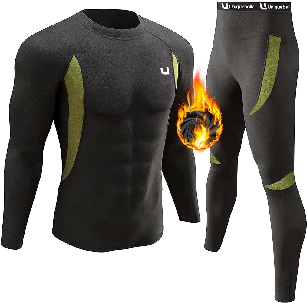 YESURPRISE Men's Thermal Underwear Sets Top & Long Johns Fleece Sweat Quick Drying Thermo Base La... | Amazon (CA)