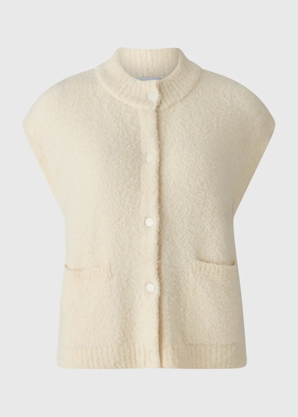 Cream Boucle Sleeveless Cardigan - Small | Matalan (UK)