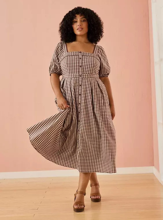 Belle Isle Button Front Midi Dress in Blue | Torrid (US & Canada)