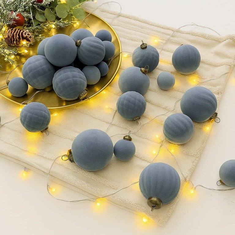 THE BRIVE 36PCS Flocked Velvet Christmas Ball Ornaments - Shatterproof Decor for Tree, Holiday & ... | Walmart (US)