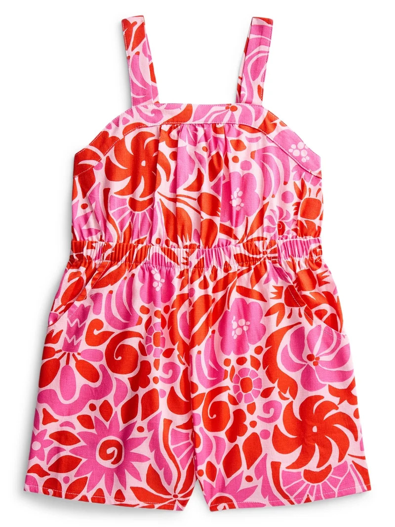 Wonder Nation Girls Printed Romper, Sizes 4-18 | Walmart (US)