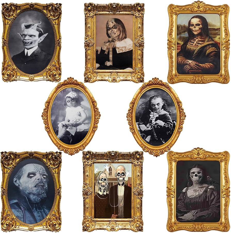 ECGER Halloween Decorations Indoor Scary 3D Changing Face Pictures, Moving Portrait Frame Decor, ... | Amazon (CA)