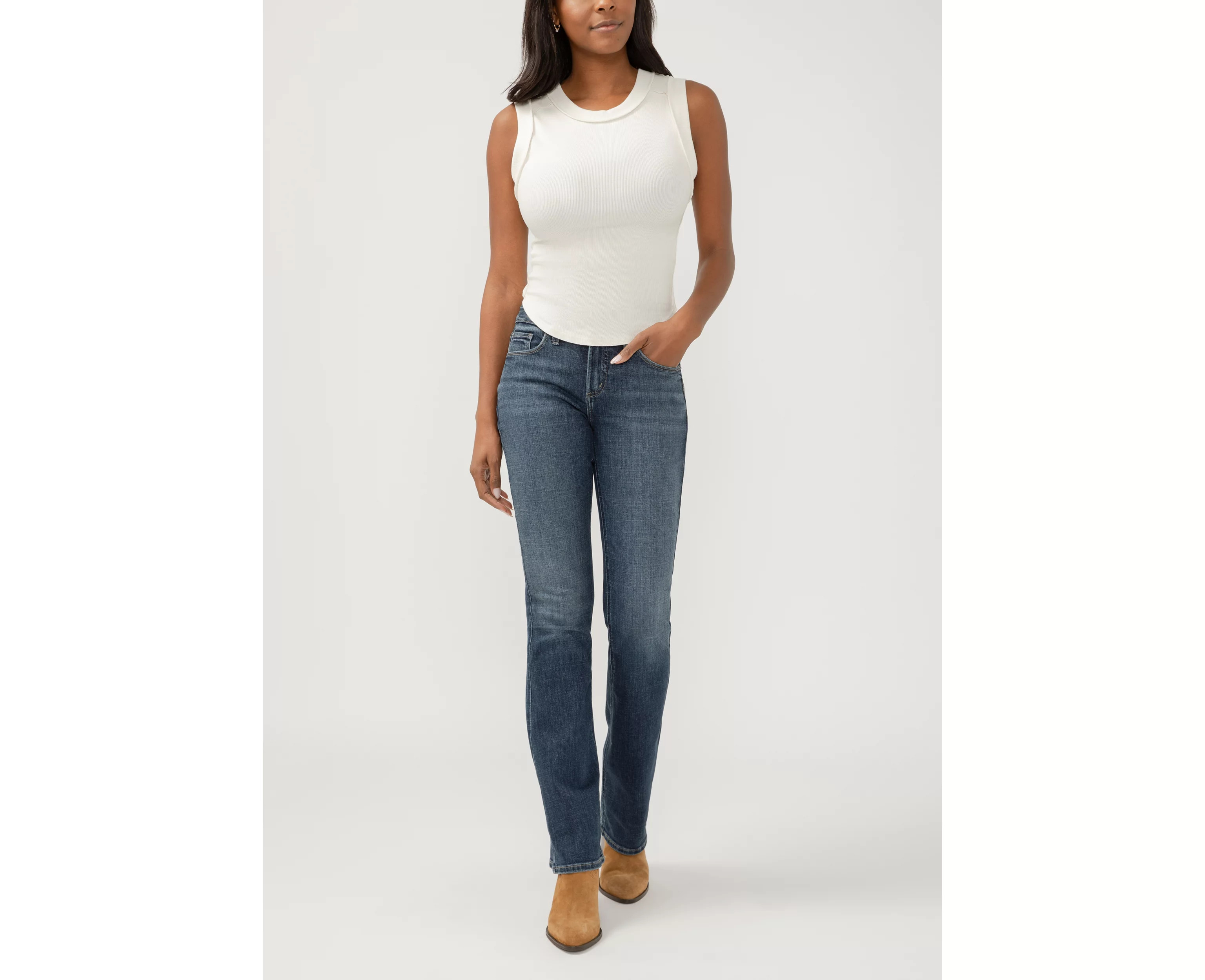 Silver Jeans Co.® Suki Curvy Mid Rise Luxe Stretch Slim Boot Jean | Maurices
