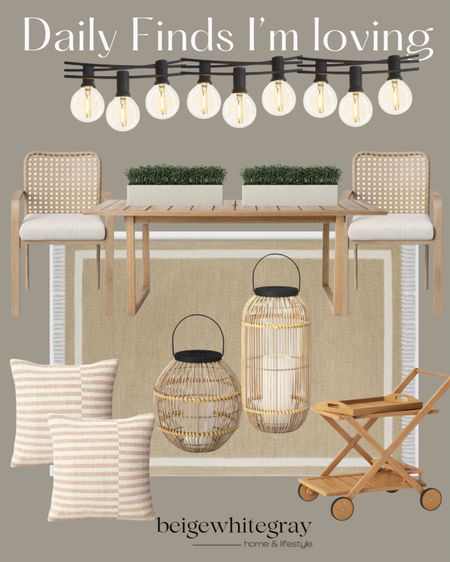 Outdoor finds from target!! The prettiest finds for your outdoor space!! From the outdoor rug, to the outdoor dining table and woven back dining chairs. The prettiest outdoor lanterns, and bar cart. And let not forget about setting the vibe with the outdoor string of lights. 

#LTKstyletip #LTKhome #LTKFind