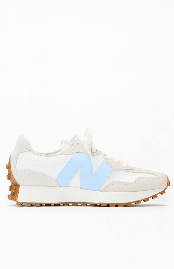 New Balance White & Blue 327 Sneakers in White/Blue - Size 7 | PacSun