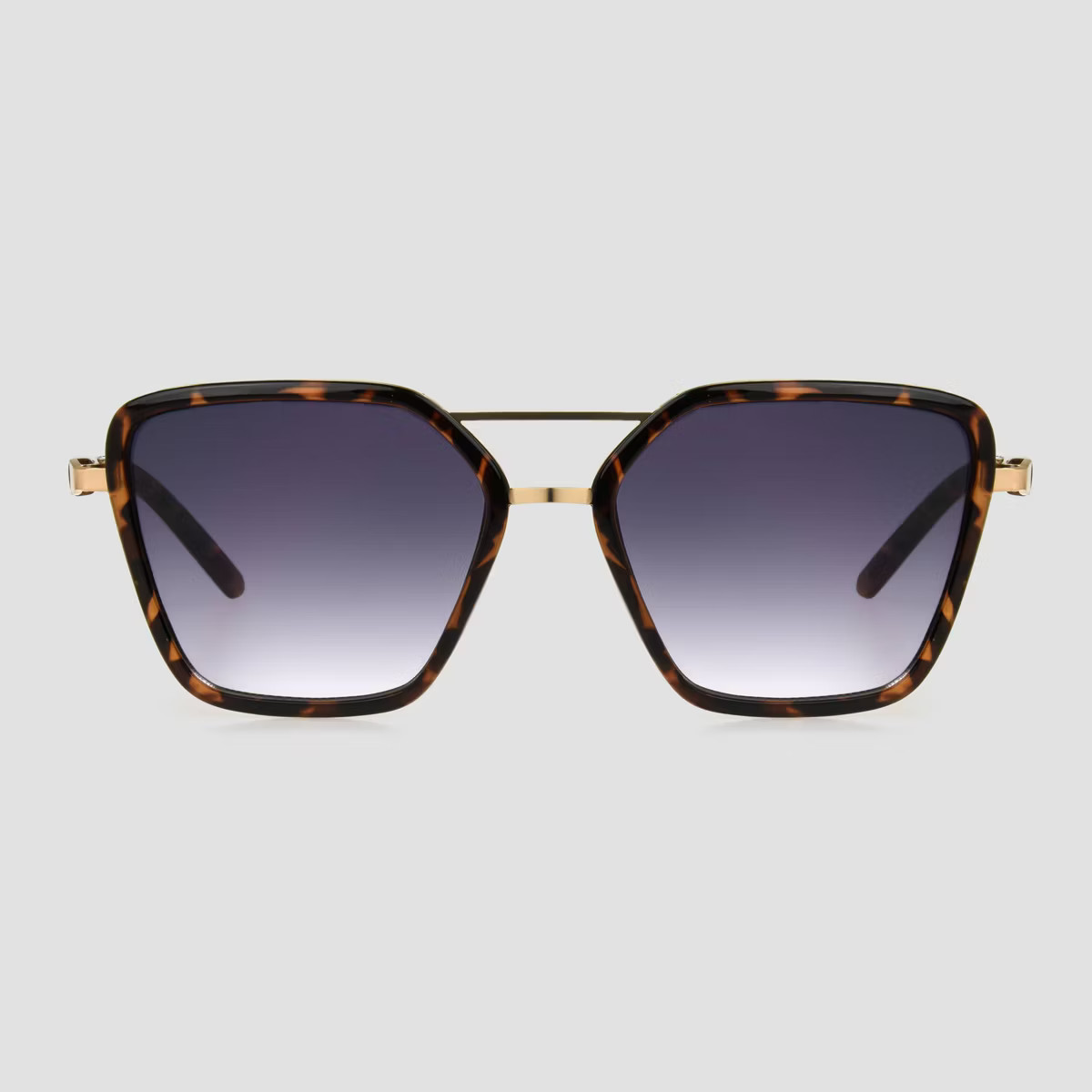 Women's Tortoise Shell Print Plastic Aviator Sunglasses - Universal Thread™ Gold: Scratch-Resis... | Target