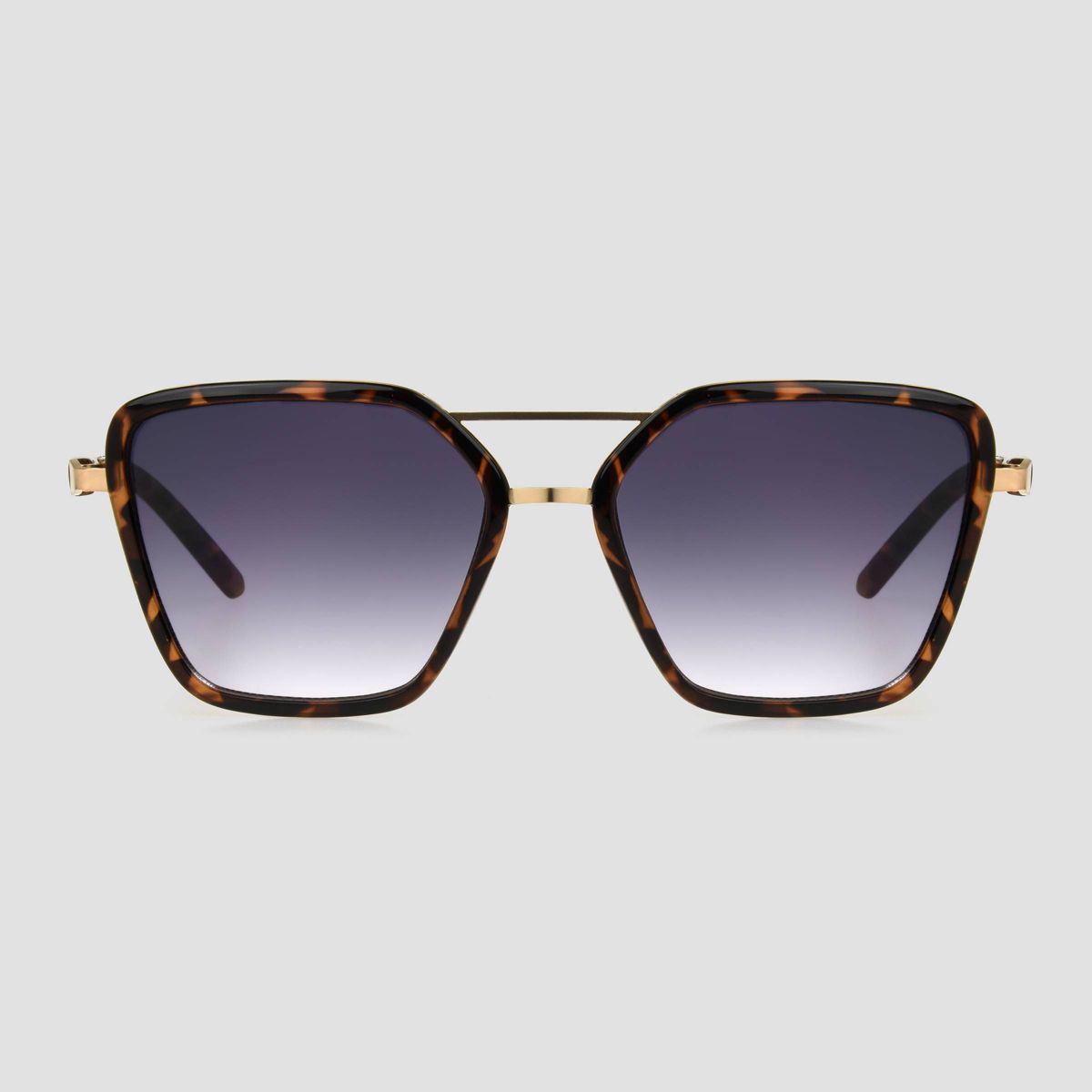 Women's Tortoise Shell Print Plastic Aviator Sunglasses - Universal Thread™ Gold | Target