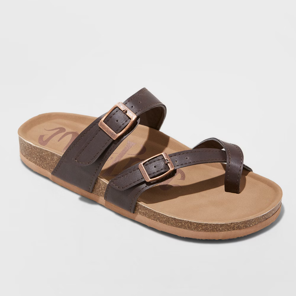Women's Mad Love Prudence Footbed Sandal - Dark Brown 5 | Target