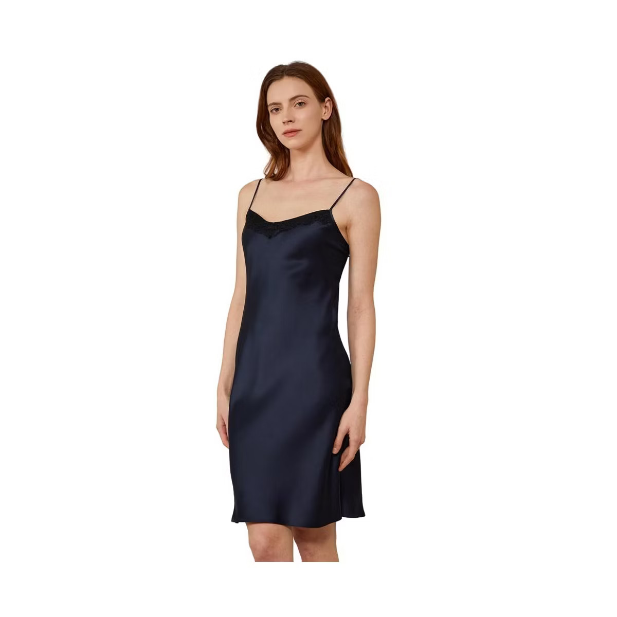 Mommesilk Leaver Lace Split Silk Slip Dress | Target
