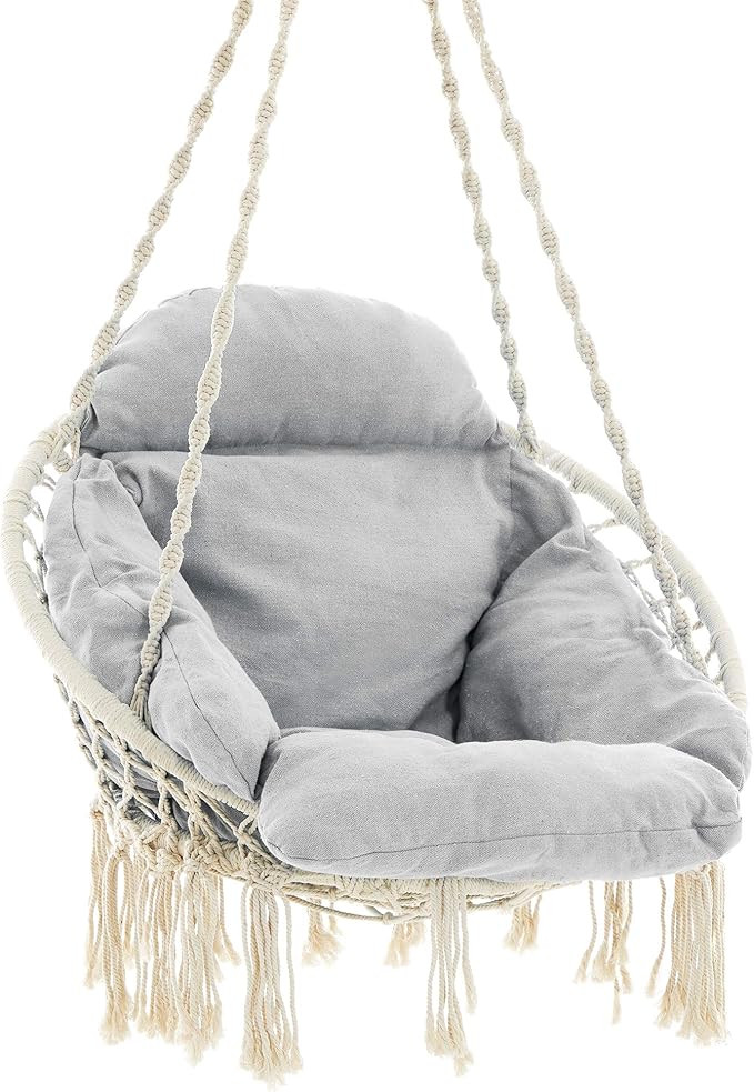 SONGMICS Hanging Chair, Hammock Chair with Large, Thick Cushion, Swing Chair, Holds up to 264 lb,... | Amazon (US)