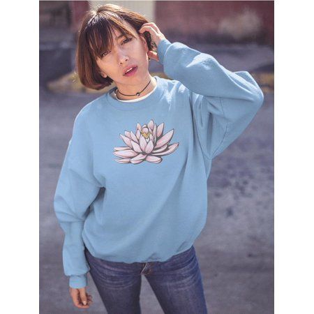 Cute Lotus Flower Design Sweatshirt Women's -Image by Shutterstock | Walmart (US)