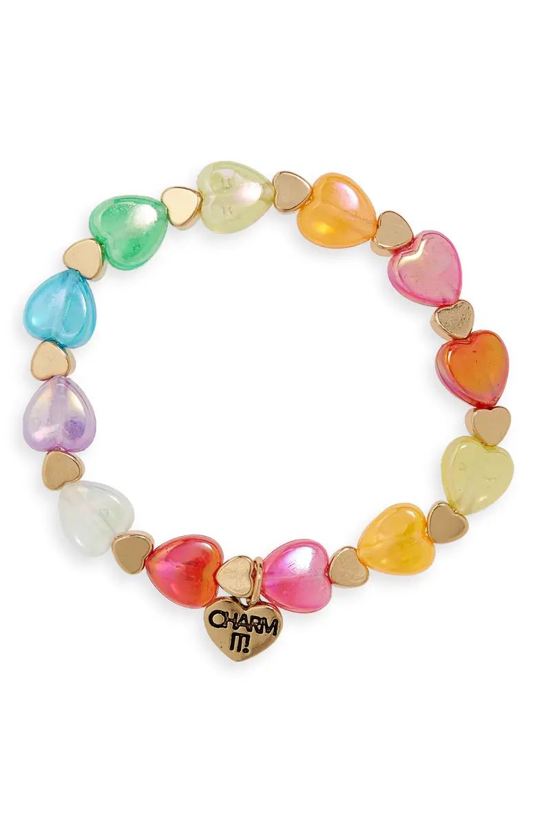 CHARM IT!® Rainbow Heart Bead Stretch Bracelet | Nordstrom | Nordstrom