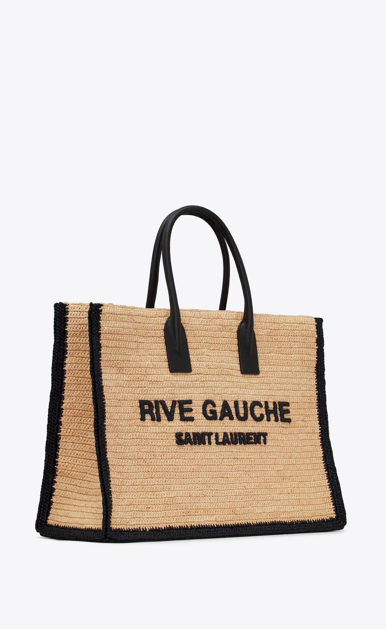 rive gauche tote bag in raffia and leather | Saint Laurent Inc. (Global)
