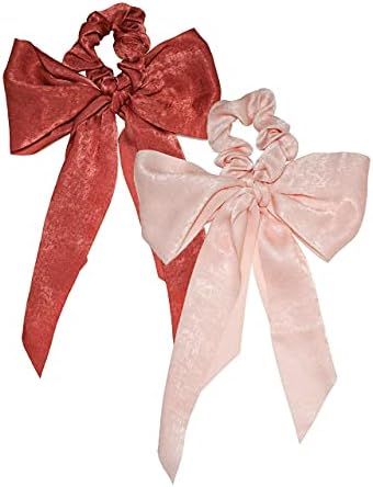 Kitsch Satin Hair Scarf Scrunchies | Hair Ties for Women | Ponytail Holders | Bow Hair Ties for G... | Amazon (US)