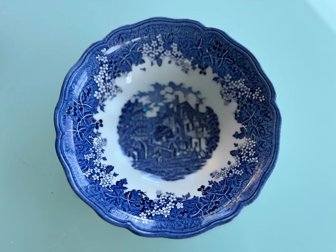 8" Round Vegetable Bowl Merrie England Blue by MEAKIN, J & G - Etsy | Etsy (US)