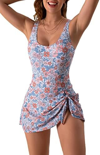 Eomenie One Piece Swimdress Swimsuits for Women Tummy Control Swim Dresses Skirt Bathing Suit | Amazon (US)