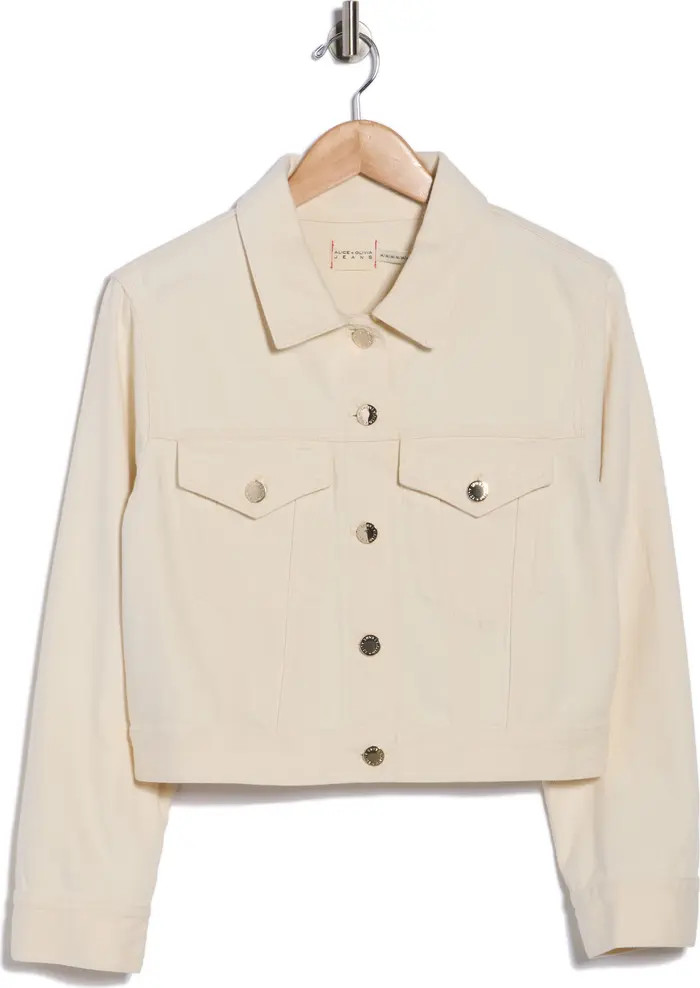 Alice + Olivia Chloe Relaxed Boxy Crop Denim Jacket | Nordstromrack | Nordstrom Rack