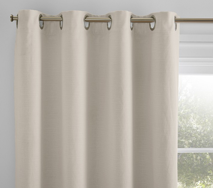Evelyn Linen Grommet Blackout Curtain | Pottery Barn Kids