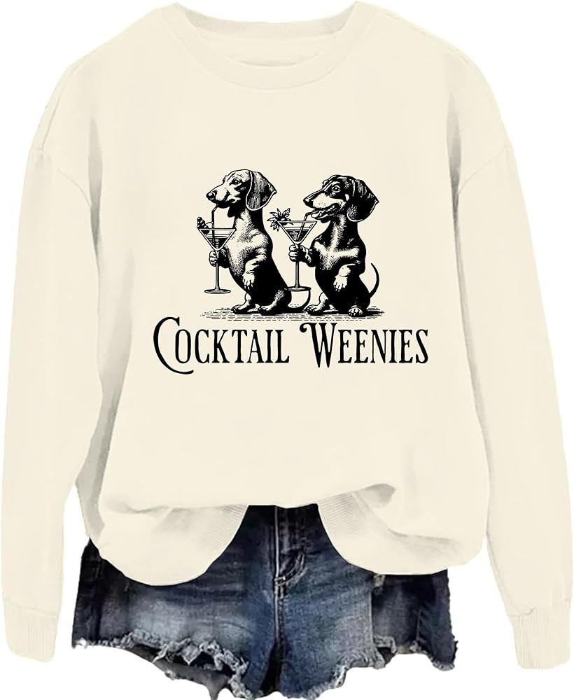 Cocktail Weenies Sweatshirt, Funny Sweatshirt Cocktail Weenies, Cocktail Weenies Dachshund Sweats... | Amazon (US)