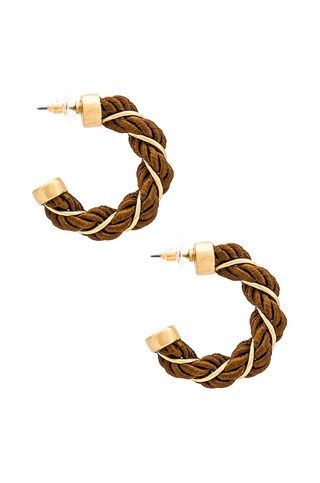 8 Other Reasons Tenley Woven Hoops in Brown from Revolve.com | Revolve Clothing (Global)