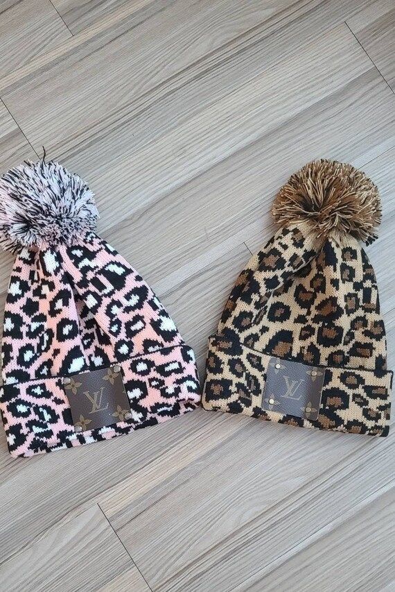 Upcycled LV Cheetah Beanies 3 colors | Etsy | Etsy (US)