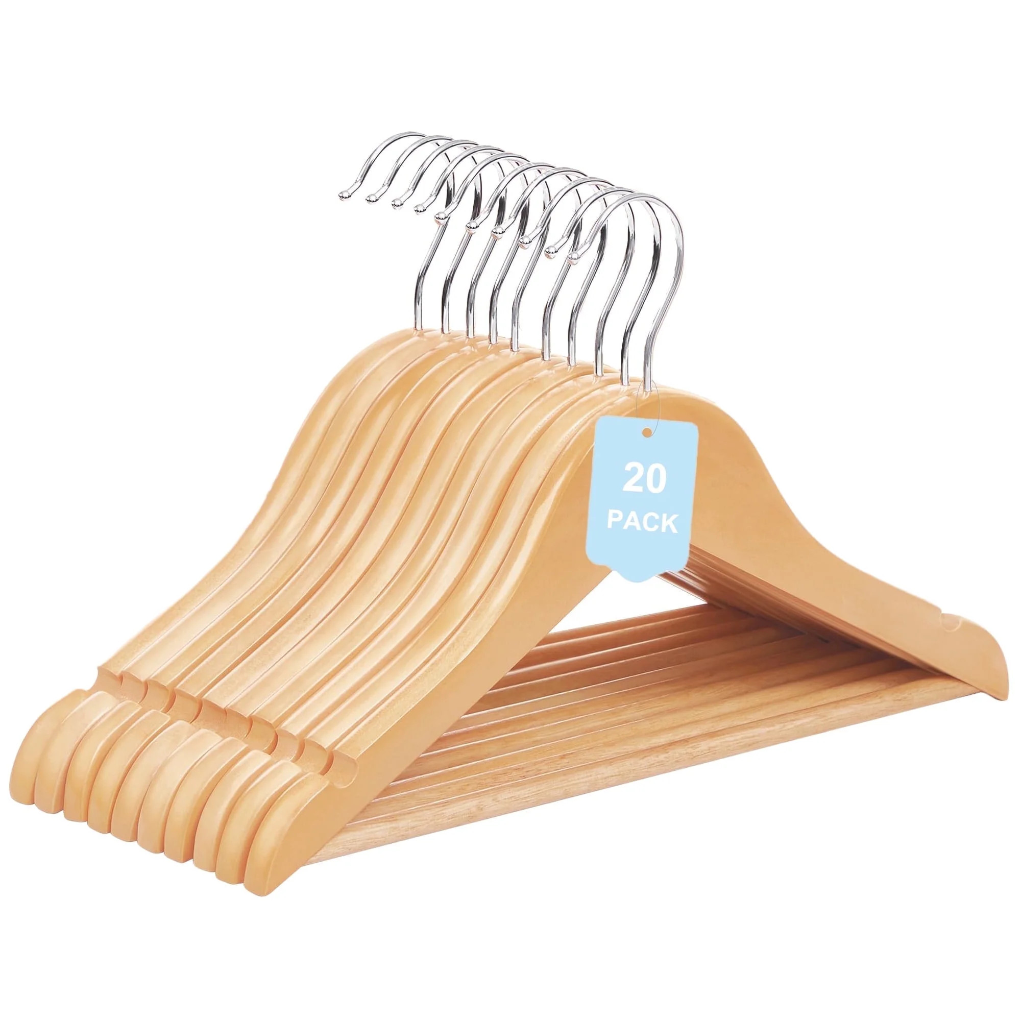 Cozymood Wooden Childrens Hangers Kids Hangers 20 Pack, Wood Baby Hangers, 360° Swivel Hook Non ... | Walmart (US)