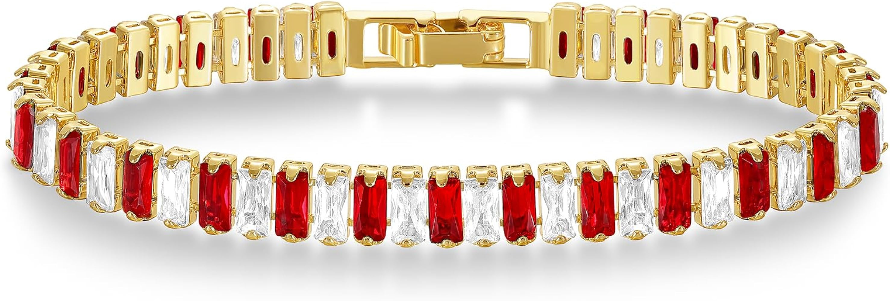 KELORIS PATH Tennis Bracelets for Women 14K Gold Plated/White Gold CZ Bracelet Classic Adjustable... | Amazon (US)