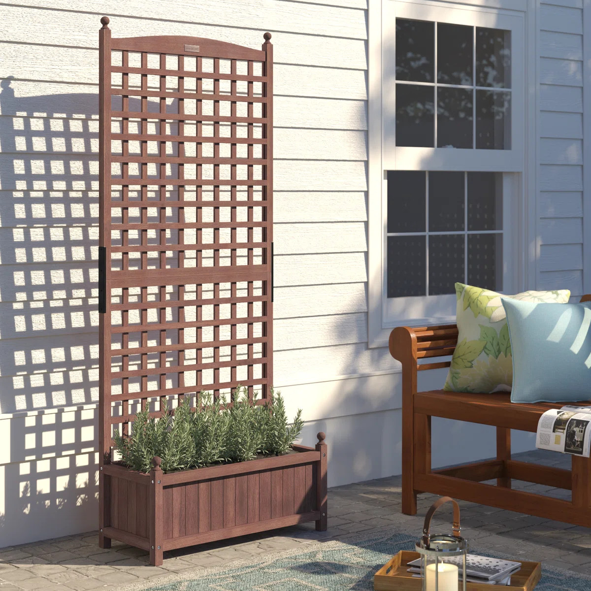 Howes 71'' H Wood Planter Box with Trellis | Wayfair North America