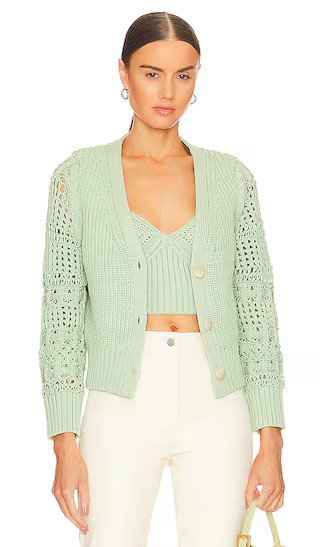 Ambrose Crochet Cardigan in Sage | Revolve Clothing (Global)