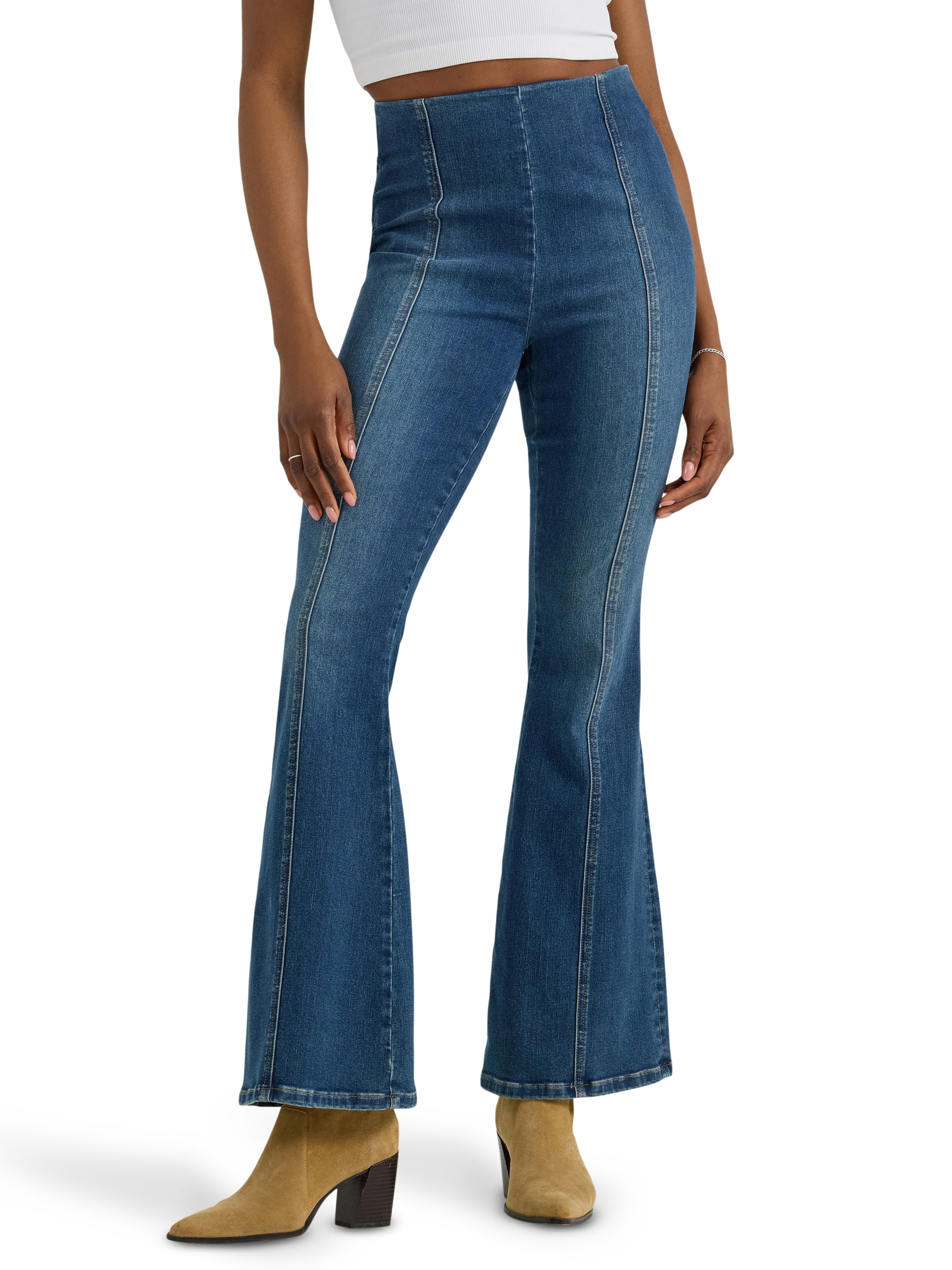 Lee® Women's and Women's Plus Heritage High Rise Pull On Flare Jean, Sizes XS-4X | Walmart (US)