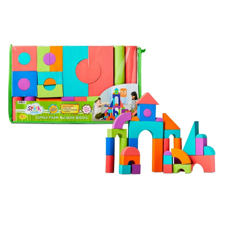 Spark.Create.Imagine Jumbo Foam Building Blocks, 53 Pieces for Ages 3+ | Walmart (US)
