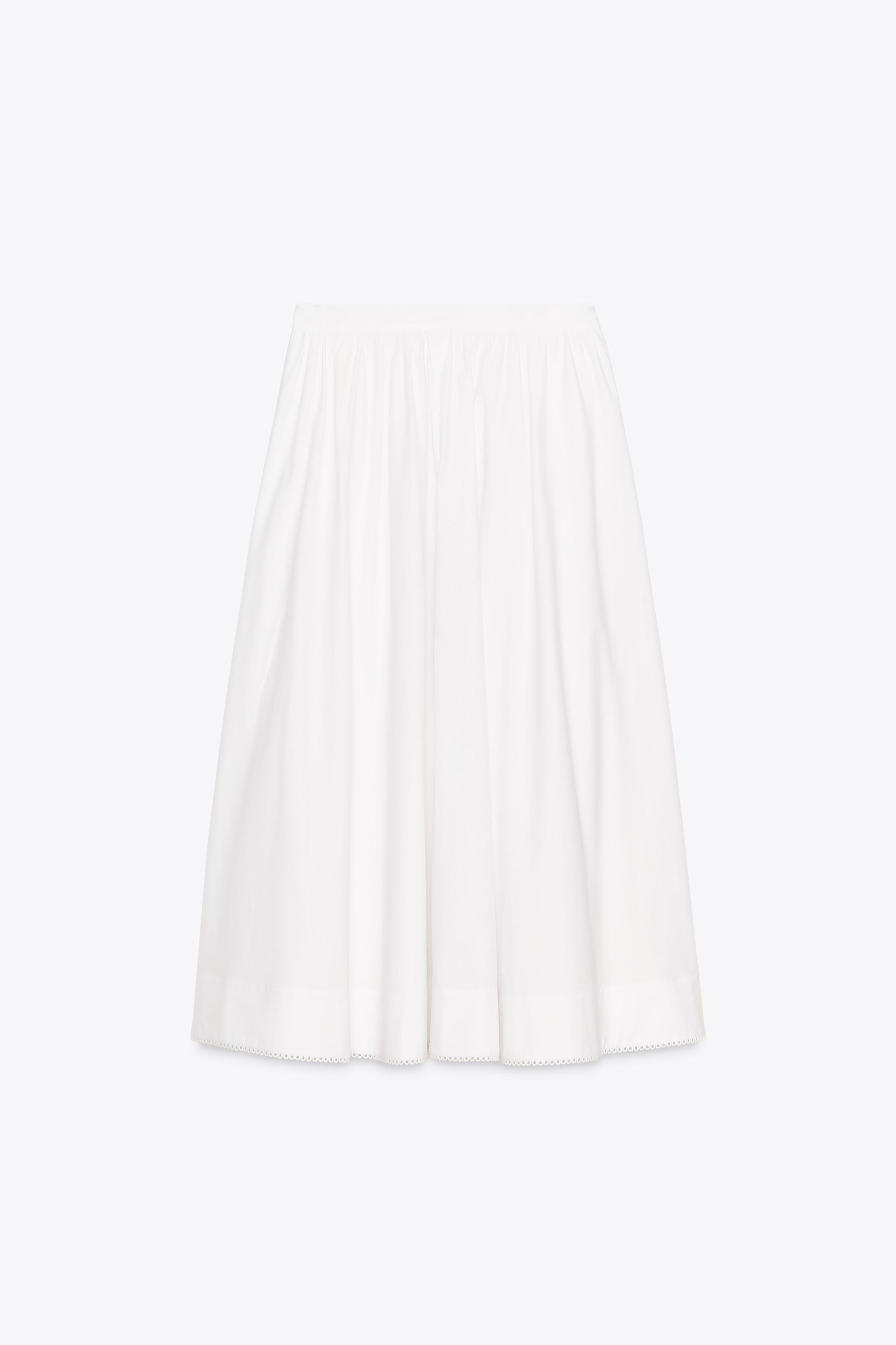 ZW COLLECTION POPLIN MIDI SKIRT | Zara Canada