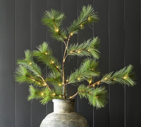 Lit Faux Pine Branch | Pottery Barn (US)