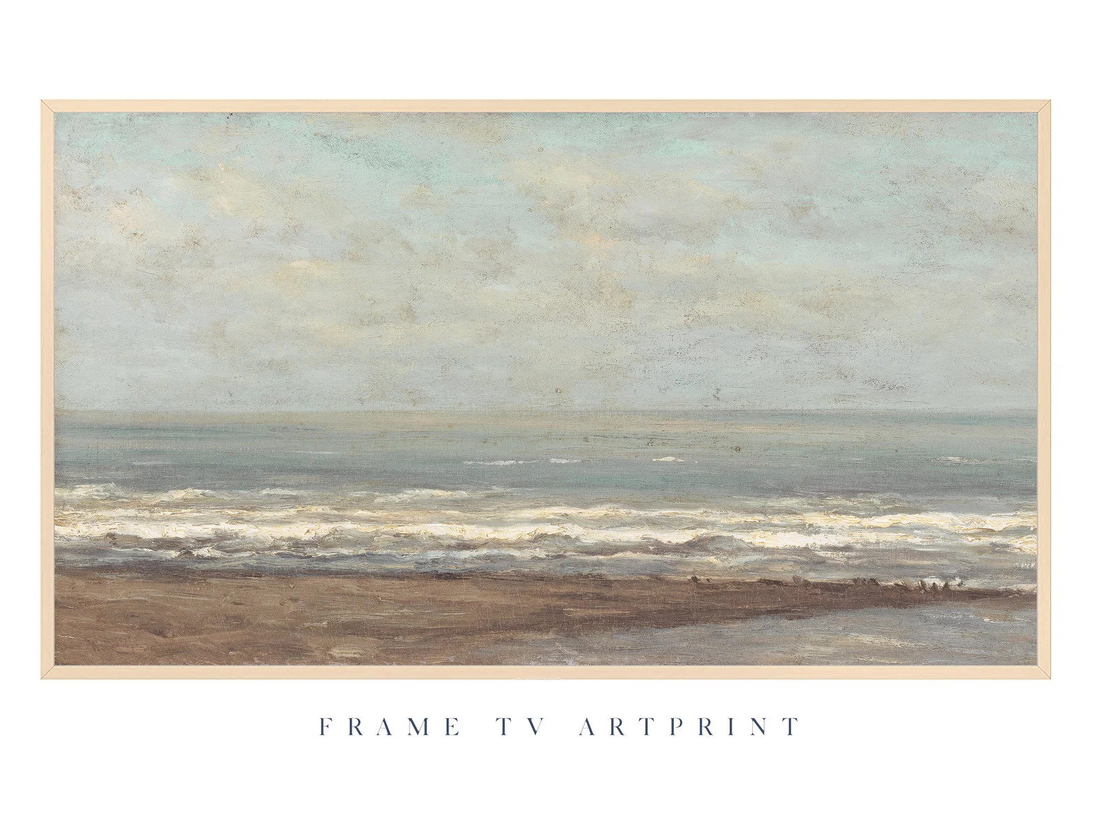 Samsung Frame TV Art Vintage | "beach Shore" | Oil Painting | Neutral | Modern Traditional | Wate... | Etsy (US)