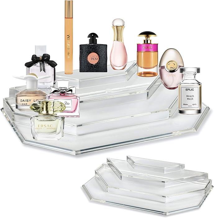 Acrylic Mini Perfume Organizer & Mini Scented Oils Organizer Vanity Display Case 4 Tier Storage T... | Amazon (US)