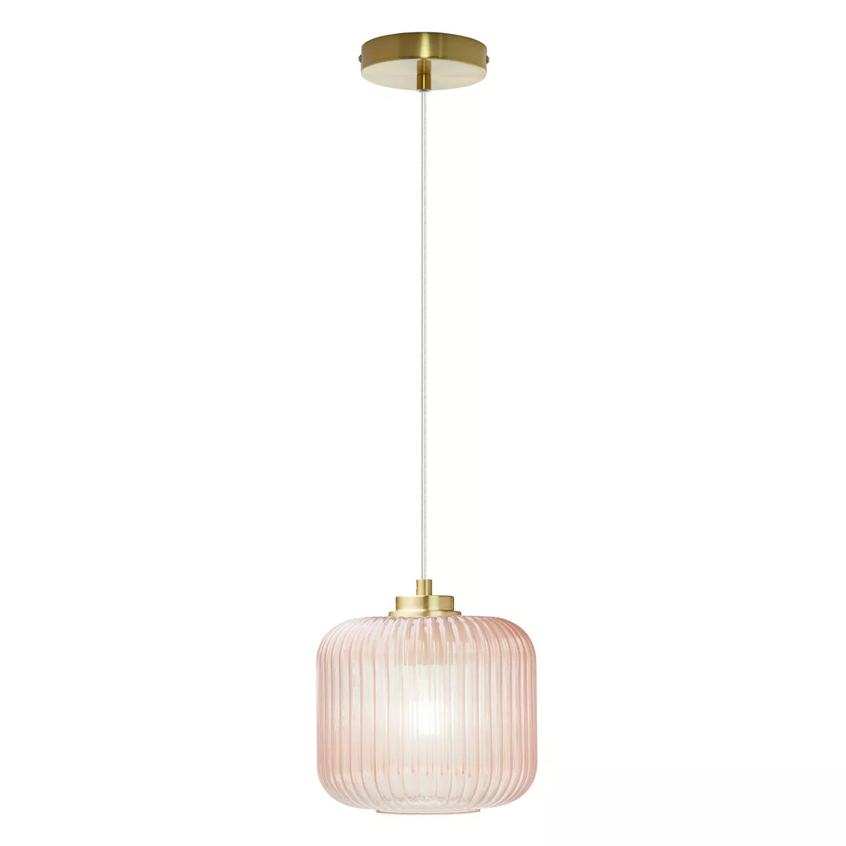 7.25" Nellie Retro Globe Shade Pendant Light Pink - River of Goods: Brushed Gold-Finish, Adjustab... | Target