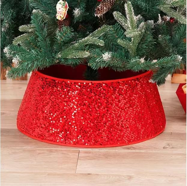 Christmas Tree Collar,23.6 Inch Double-Layer Velvet Tree Skirt Collar,Diameter Round Sparkle Base... | Amazon (US)