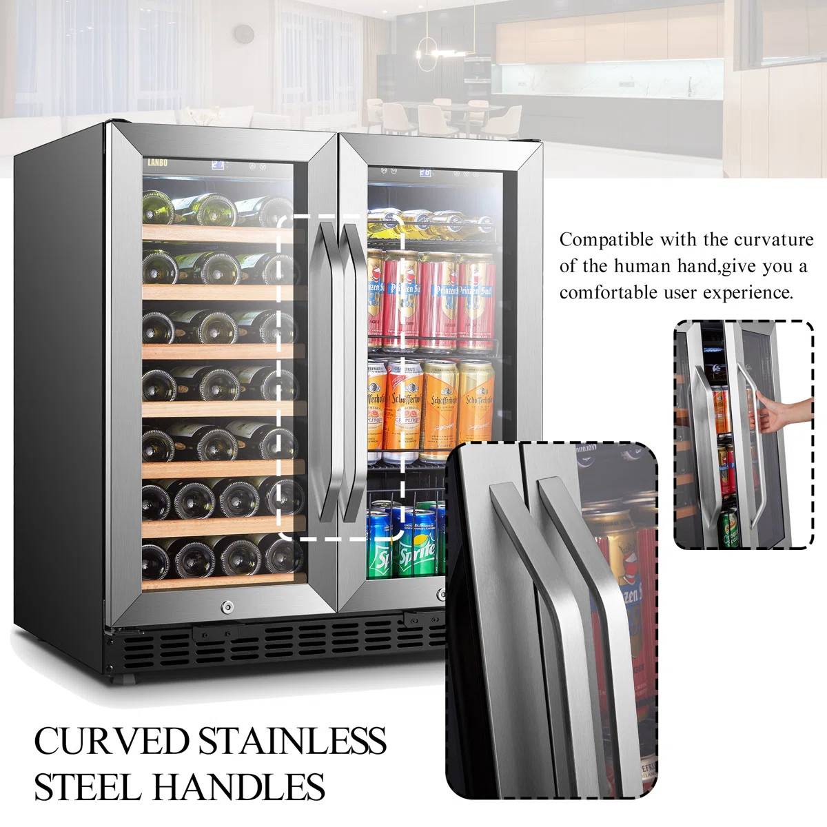 30" 31 Bottle and 76 Can Dual Zone Freestanding Wine and Beverage Refrigerator | Wayfair North America