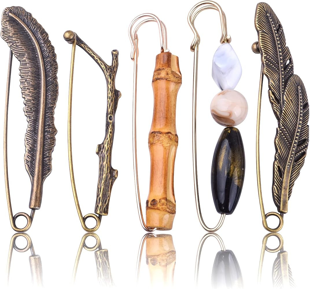 5pcs Vintage Chic Brooch Extra Large Safety Pins Heavy Duty Safety Pins Accessories for Women Men... | Amazon (US)