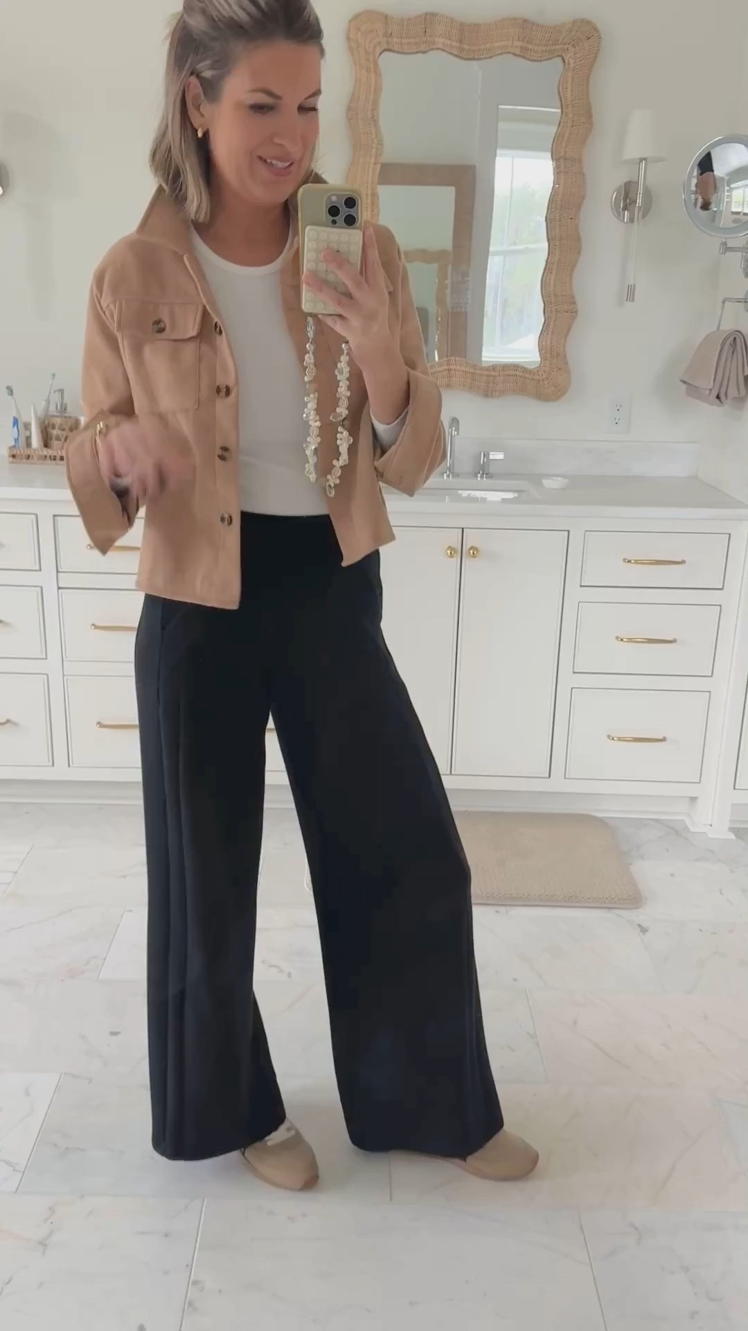 Weekend outfit.  Wearing small tops and xs tall pants. I am 5’11”.  Sneakers true to size.  Use new customer discount code RACHELXSPANX on the pants or sharing a save option. The shoes are on sale ! 

#LTKootd #LTKTall #LTKOver40