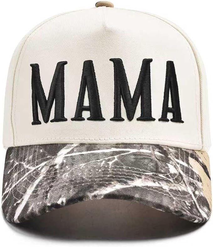 Women’s Mama Trucker Hat Trendy, Embroidered Adjustable Mom Baseball Cap, Two-Tone Ponytail Hat... | Amazon (US)