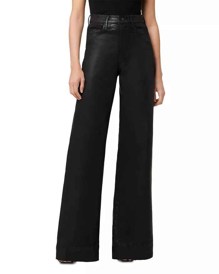 The Mia Coated High Rise Wide Leg Jeans in Black | Bloomingdale's (US)